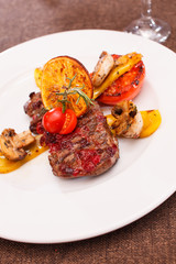 grilled steak with potatoes