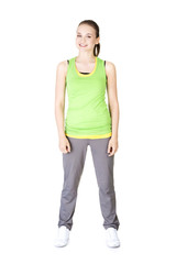 Happy active woman in sports clothes