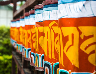 Buddhist prayer wheels