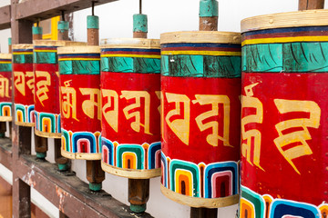 Buddhist prayer wheels