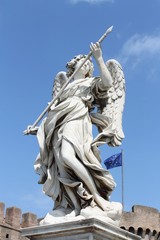 Fototapeta na wymiar Statue of Angel on Ponte Sant'Angelo in Rome
