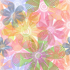 Seamless bright abstract summer floral vector pattern.