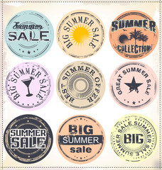 Summer vacation grunge rubber stamp