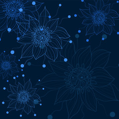 dark blue floral background