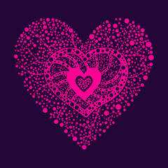 pink floral heart