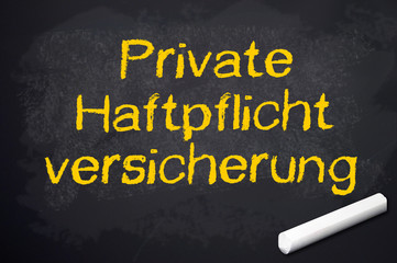 Kreidetafel mit Haftpflichtversicherung