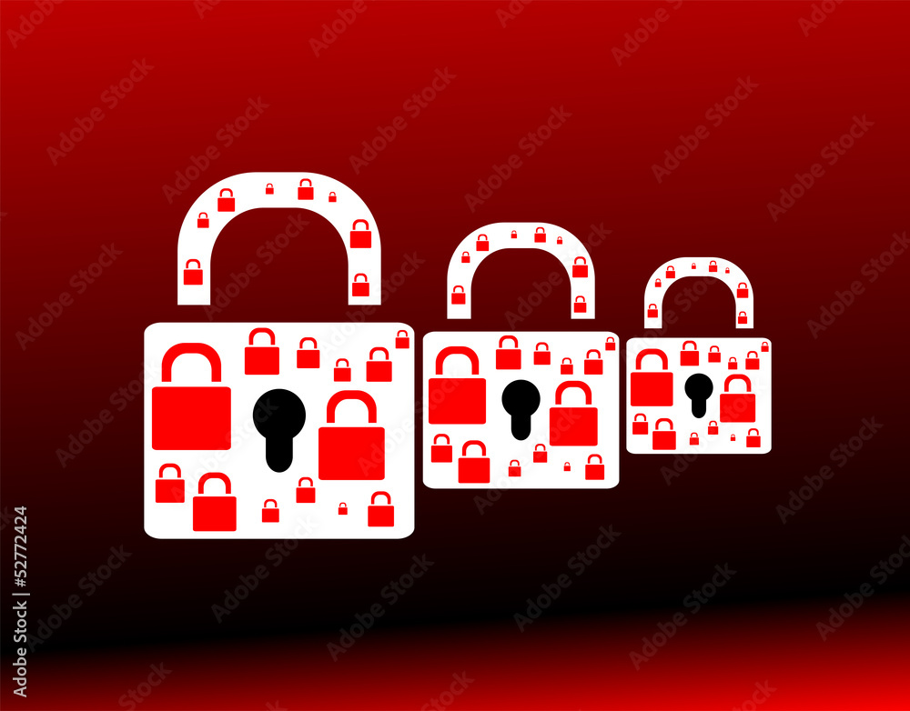 Aufkleber red glossy circle web icon on red background