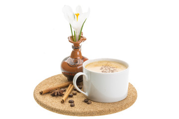 Spring breakfast with crocus