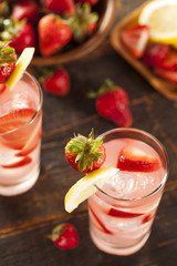 Refreshing Ice Cold Strawberry Lemonade