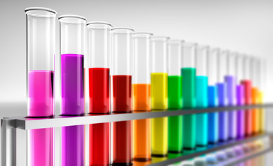 Farbige Reagenzgläser