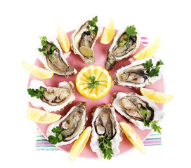 Oysters isolated on white