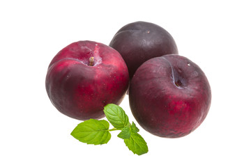 Heap of bright plums