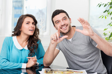 couple is considering future apartment design