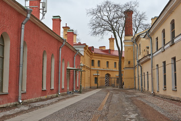 Fototapeta na wymiar Peter and Paul fortress courtyard
