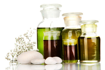 Medicine bottles isolated on white
