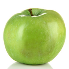 Juicy green apple, isolated on white
