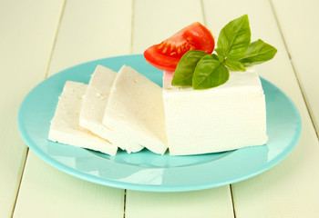 Sheep milk cheese, with basil and tomato