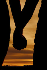 silhouett hold hands