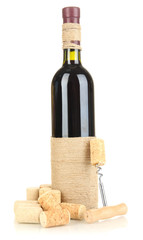 Naklejka premium Wine and corks isolated on white