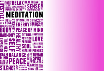 Meditation Tagcloud Banner pink - 52775631