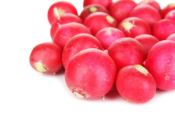 Small garden radish isolated on white