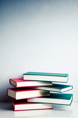 Stack of books in balance