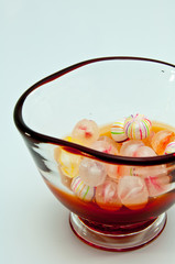 ガラスの器と和風飴