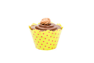 Chocolate Cupcake on White Background