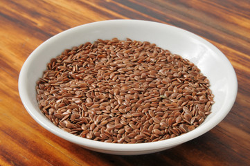 Small bowl of flaxseed