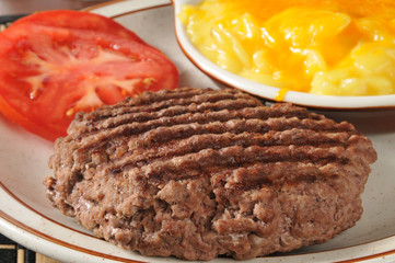 Grilled sirloin patty with au gratin potatos