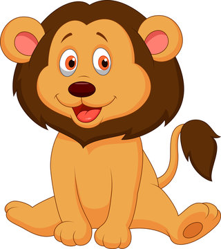 Cute baby lion cartoon