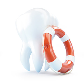 tooth help Life Buoy on a white background