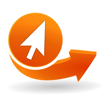 pointeur sur bouton web orange