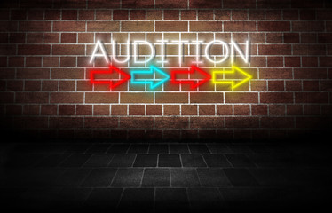 Audition Neon Sign direction