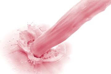 Fototapeta na wymiar strawberry milk splash