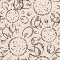 Seamless background with imprinted flower pattern