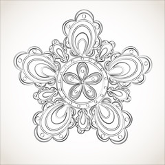 Fantasy flower, black and white lace pattern