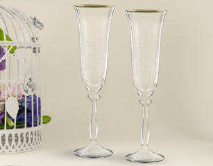 Obraz premium Fancy wedding goblets
