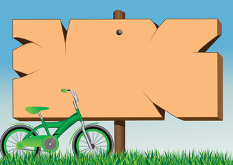 poster board and bike
