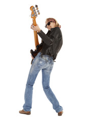 Woman playing guitar