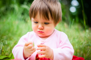 little girl on the nature