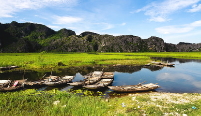 Obraz premium Van Long - The famous eco-tourism of Ninh Binh,Vietnam