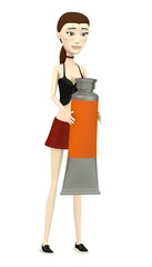 3d render of cartoon character with tube