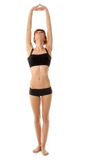 A young woman doing exercises