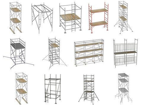 collection of 3d renders - scaffolding