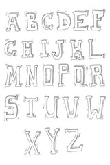 Hand drawn vector alphabet