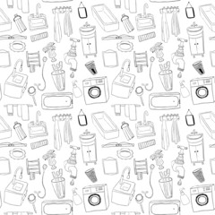 Bathroom objects seamless pattern