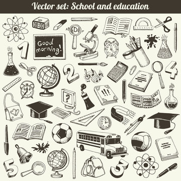 School And Education Doodles Vector