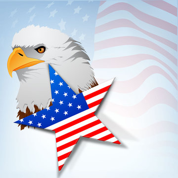 4th of July, American Independence Day background with national
