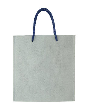 gray canvas bag isolated on white background with clipping path